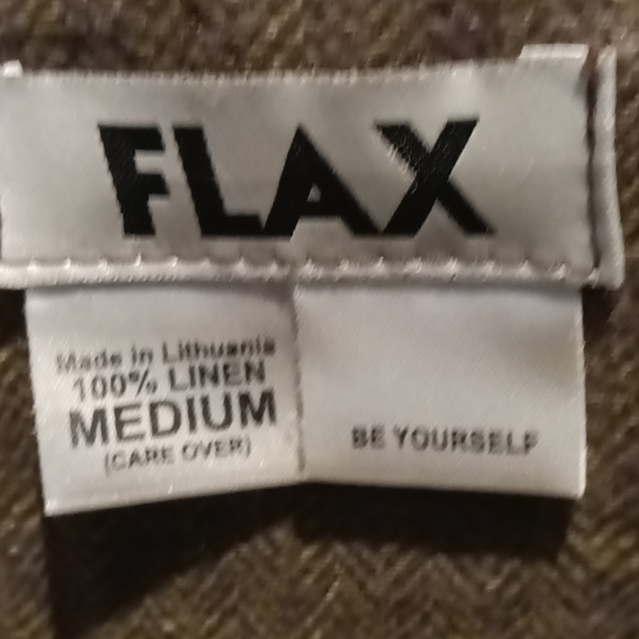 FINAL PRICE FLAX 100% linen l/s v-neck buttoned down blouse w side slits M - Picture 16 of 16